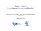 Bài giảng Học máy thống kê: Hồi quy tuyến tính (Linear Regression- Supervised learning)