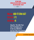 Bài giảng Điện tử công suất: Chương 1 - ThS. Lê Minh Thanh