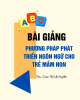 Bài giảng Phương pháp phát triển ngôn ngữ cho trẻ mầm non