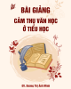 Bài giảng học phần: Cảm thụ văn học ở tiểu học