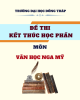 Đề thi kết thúc học phần học kì 2 môn Văn học Nga Mỹ trong bối cảnh văn hóa Đông Nam Á năm 2021-2022 có đáp án