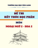 Đề thi kết thúc học phần học kì 3 môn Ngoại ngữ 2 - Hoa 2 năm 2023-2024 có đáp án