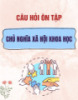 Câu hỏi ôn tập Chủ nghĩa xã hội khoa học